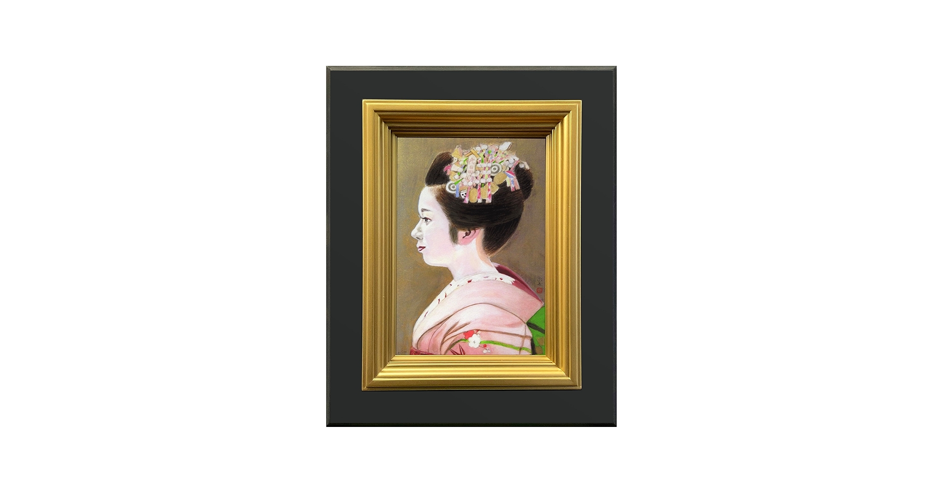 Amazon.co.jp: Maiko-e 泉寿の舞妓絵《花かんざし》 京都の舞妓を描い