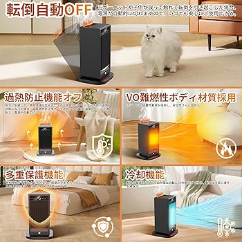 Amazon | 【2025全新登場 1200W大風量 超音波加湿機能セラミック