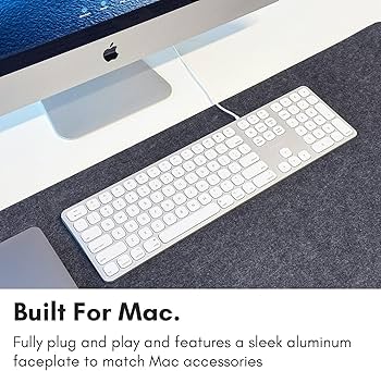 Amazon.co.jp: MACALLY プレミアム有線 Mac キーボード (テンキーと 2