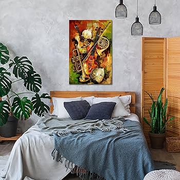 Amazon.com: iHAPPYWALL Vintage Music Canvas Wall Art Abstract