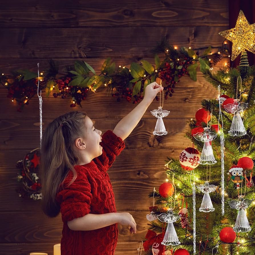 Amazon.co.jp: クリスマスガラス天使とつららオーナメントセット 18個