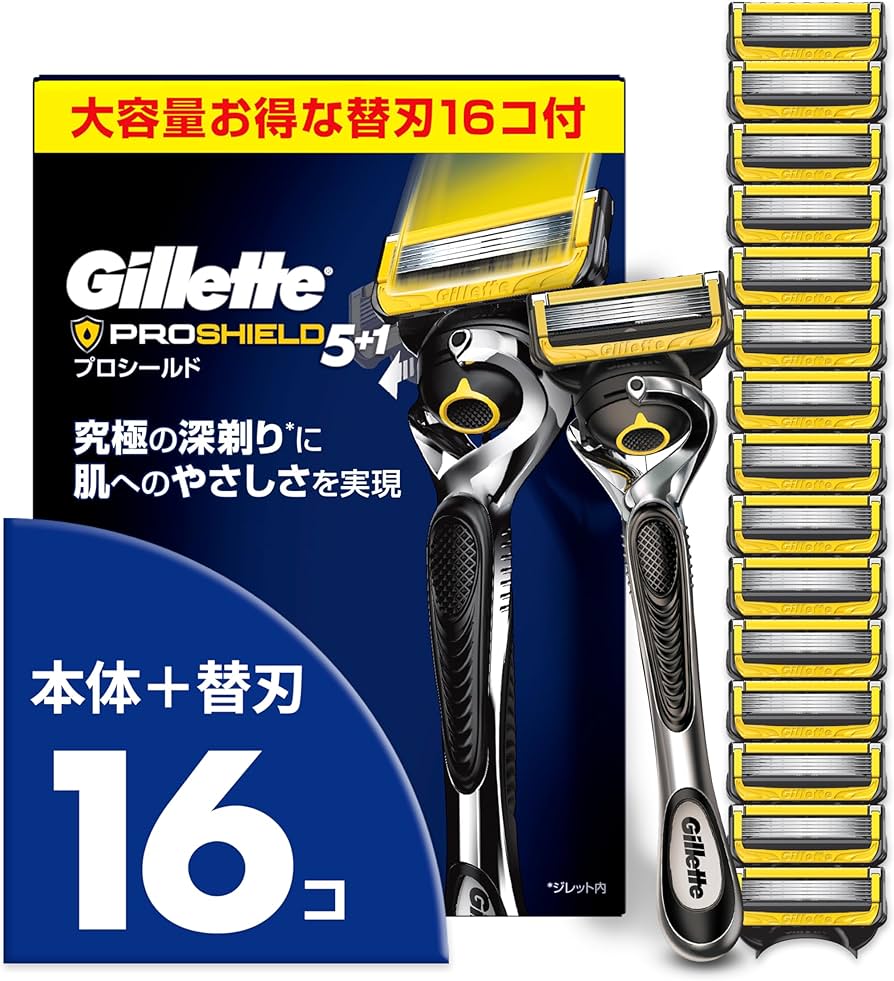 Amazon.co.jp: Gillette ジレット 髭剃り 本体 替刃 16個 カミソリ