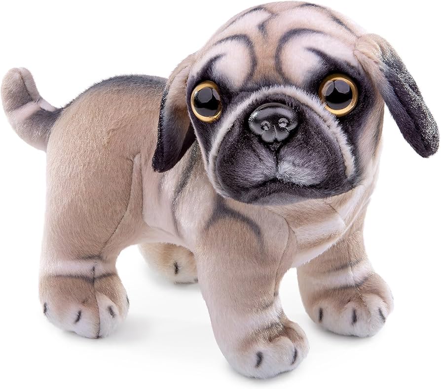 Amazon.co.jp: ZHONGXIN MADE パグぬいぐるみ リアルなスタンディング