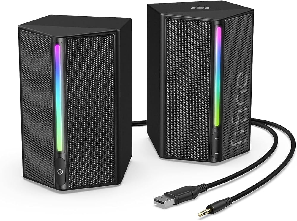 Amazon.co.jp: FIFINE ゲーミングスピーカー 有線 3.5mm接続 ステレオ