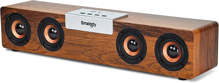 Amazon.co.jp: Bluetooth 5.0 スピーカー PC サウンドバー 木製【提示