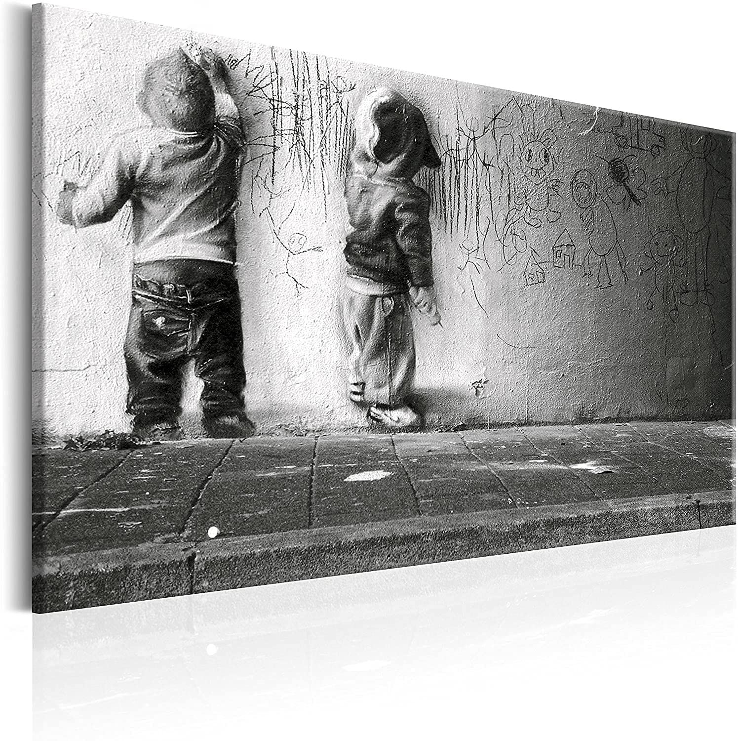 肉筆☆油絵☆F20号『シーソー(平等）を望む子供たち』Banksy/模写 肉筆