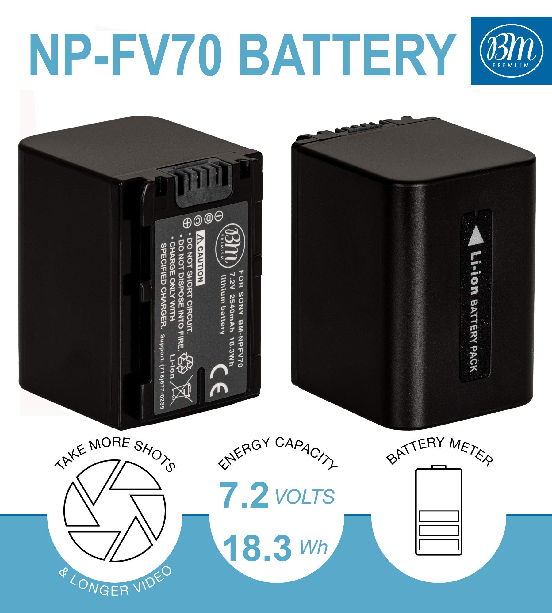Amazon.com : BM NP-FV70 Battery for Sony FDR-AX700, PXW-Z90V, HXR