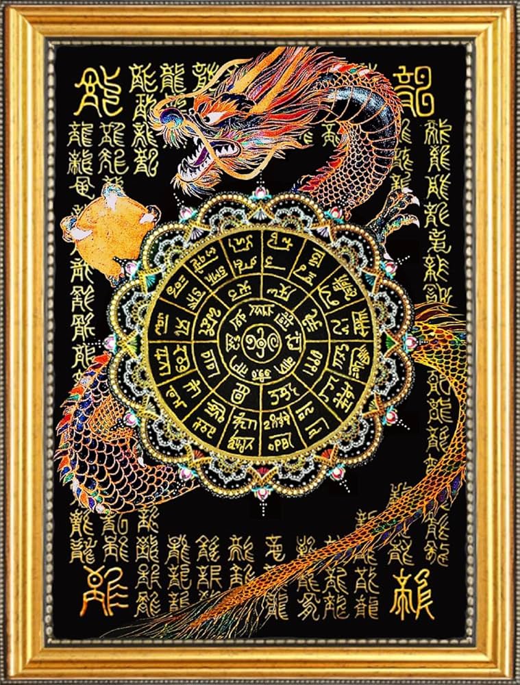 Amazon.co.jp: Felizchi 龍体文字 龍神 フトマニ図 神代文字 開運 運気