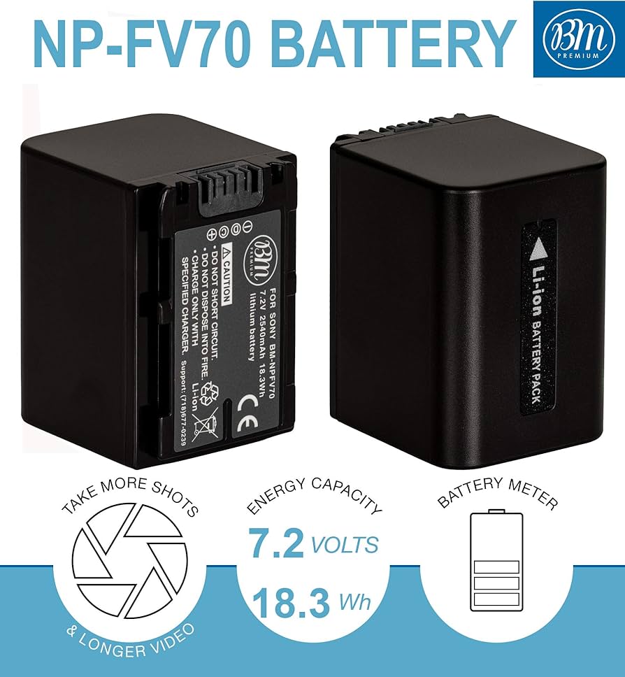 Amazon.com : BM NP-FV70 Battery for Sony FDR-AX700, PXW-Z90V, HXR