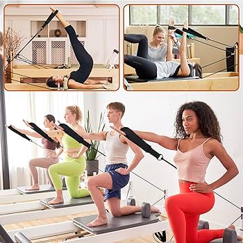 TOBWOLF 2PCS Pilates Double Loop Straps for Reformer, Feet Fitness