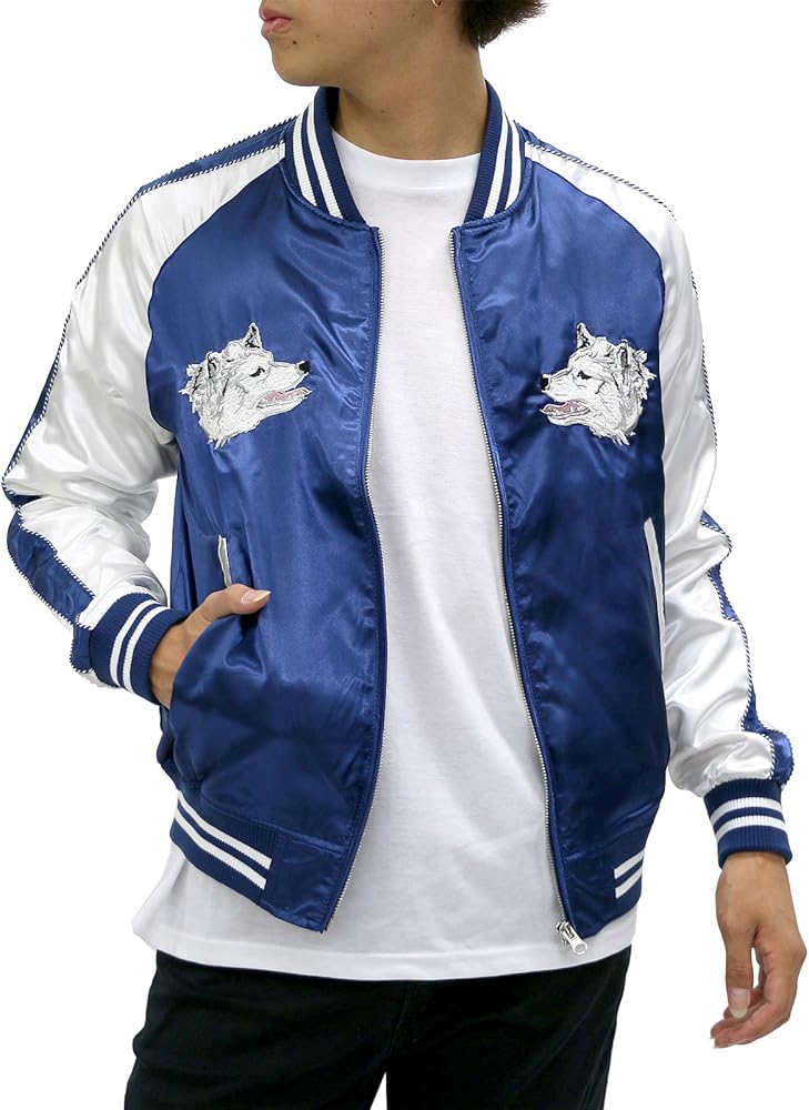 Baycrest Men's Souvenir Jacket Sukajan Embroidered Jacket Wolf