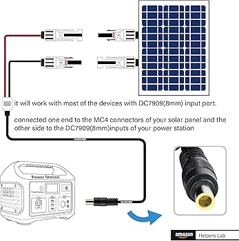 Amazon.com: Solar Panel Connector to DC7909 8mm Adapter Cable