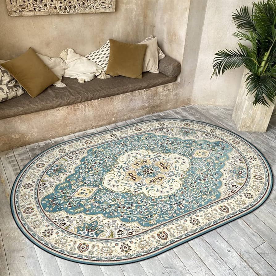 Amazon｜ラグ ラグマット 楕円形 おしゃれ 北欧 カラー3 ヴィンテージ