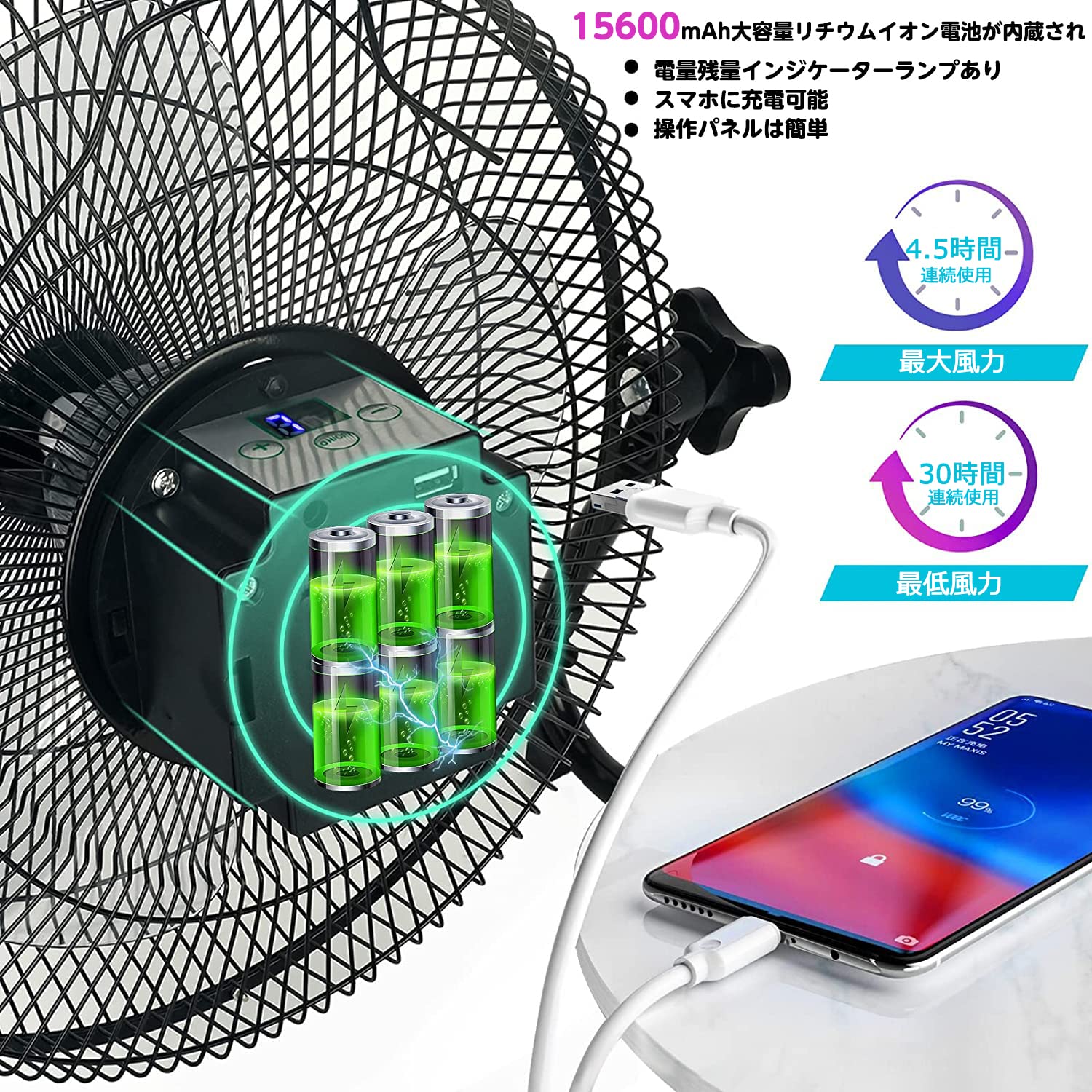 Amazon | ソーラー 充電式 扇風機 静音 キャンプ DCモーター