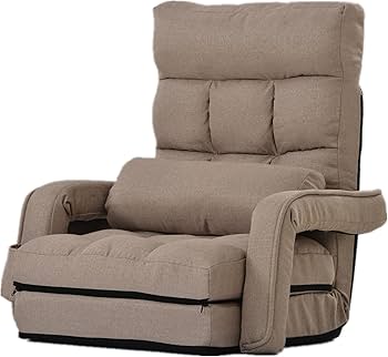 Amazon｜座椅子 リクライニング 14段階ギア コンパクト【4WAY・肘掛け