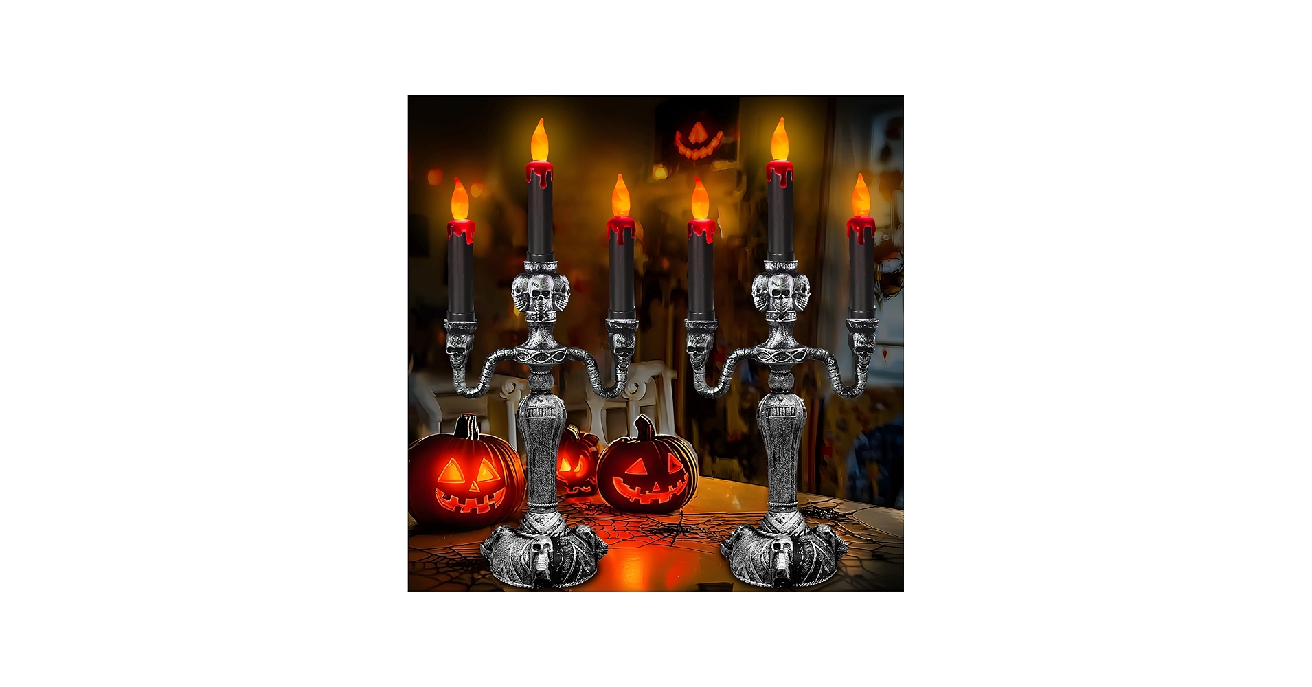 Amazon.com: [ Extra Large ] 2 Pack Halloween Candelabra with LED