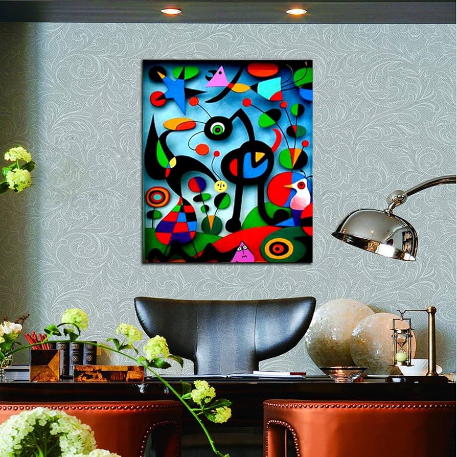ZENDA Joan Miró Wall Art Joan Miro The Garden Painting Wapped