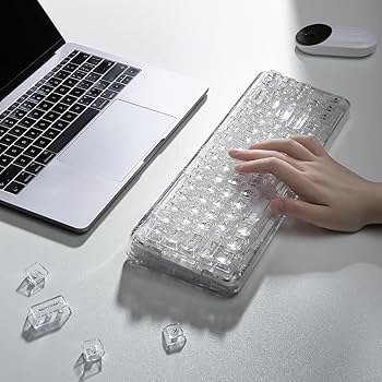 Amazon | YUNZII X71 メカニカルゲーミングキーボード 透明キー