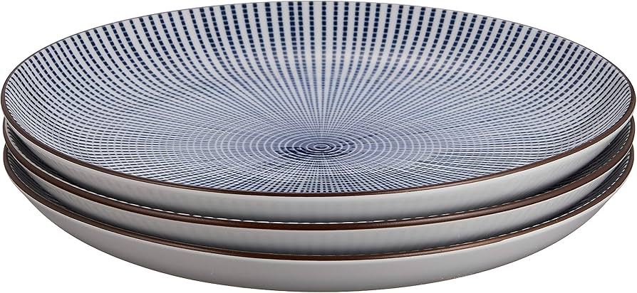 Amazon.co.jp: 3個セット 組皿（大） 千段十草7.0皿 [21.6 x 2.9cm] 和