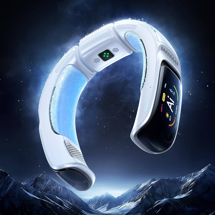 Amazon | RANVOO 携帯扇風機 ネッククーラー チタニウムホワイト