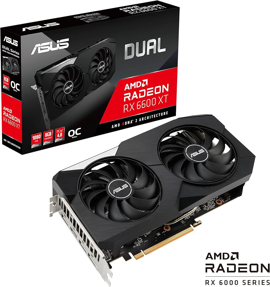 Amazon | ASUS Dual AMD Radeon RX 6600 XT OC Edition 8GB GDDR6