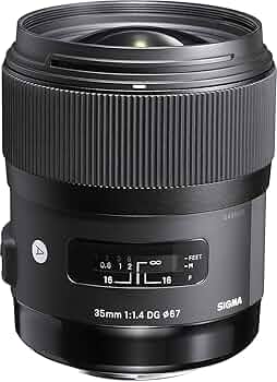 Amazon.com : Sigma 35mm F1.4 Art DG HSM Lens for Nikon, Black, 3.7