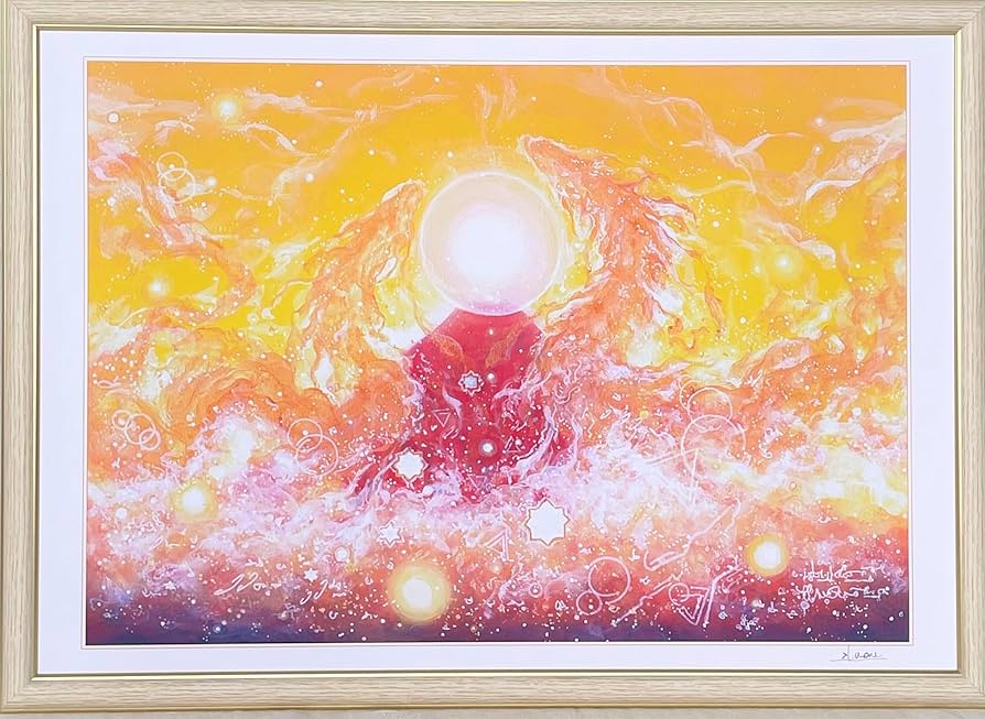 Amazon.co.jp: 絵画 インテリア おしゃれ 赤富士 龍神 龍 ヒーリング