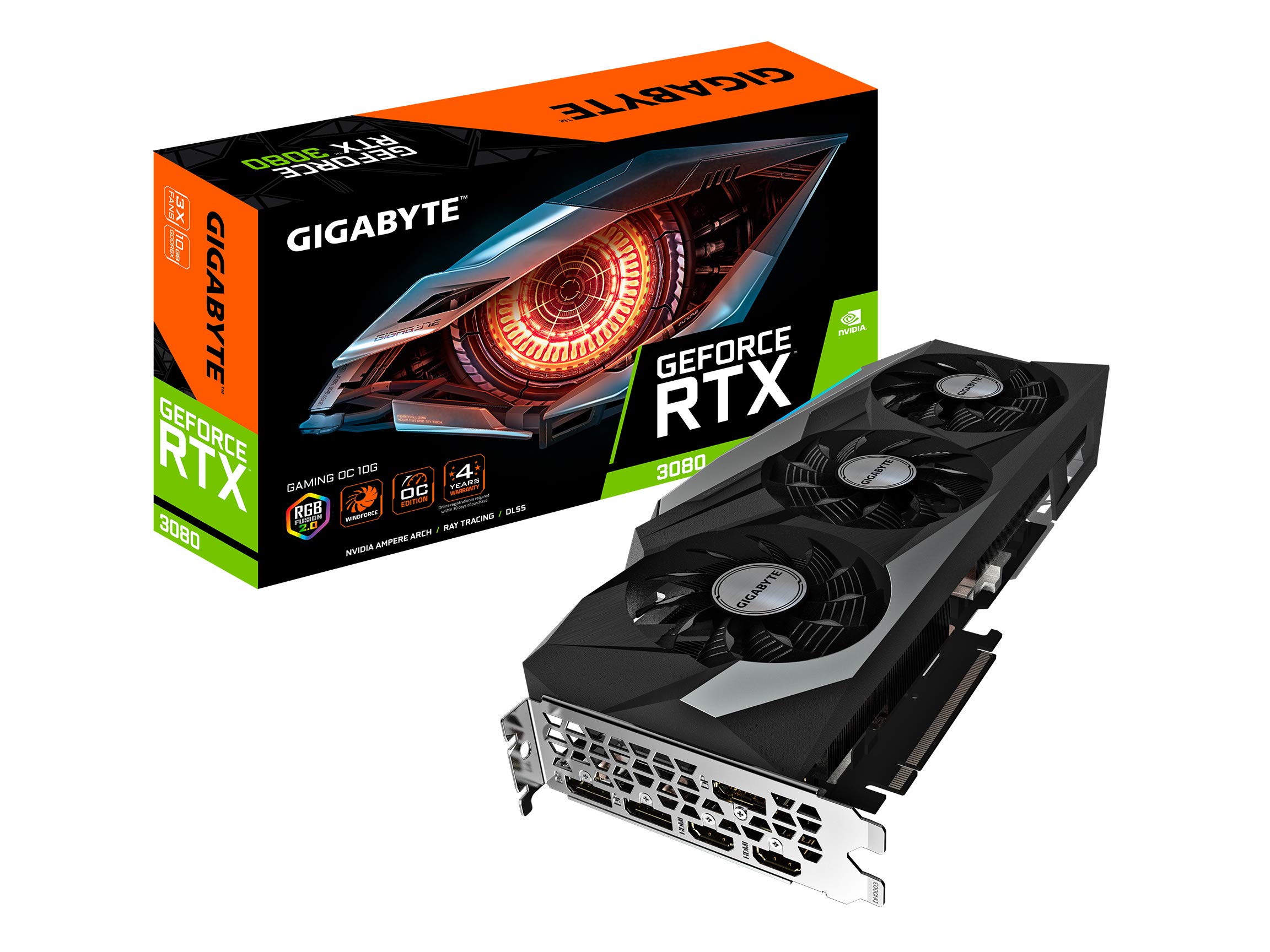 GIGABYTE GeForce RTX 3080 Gaming OC 10G Graphics Card, 3X