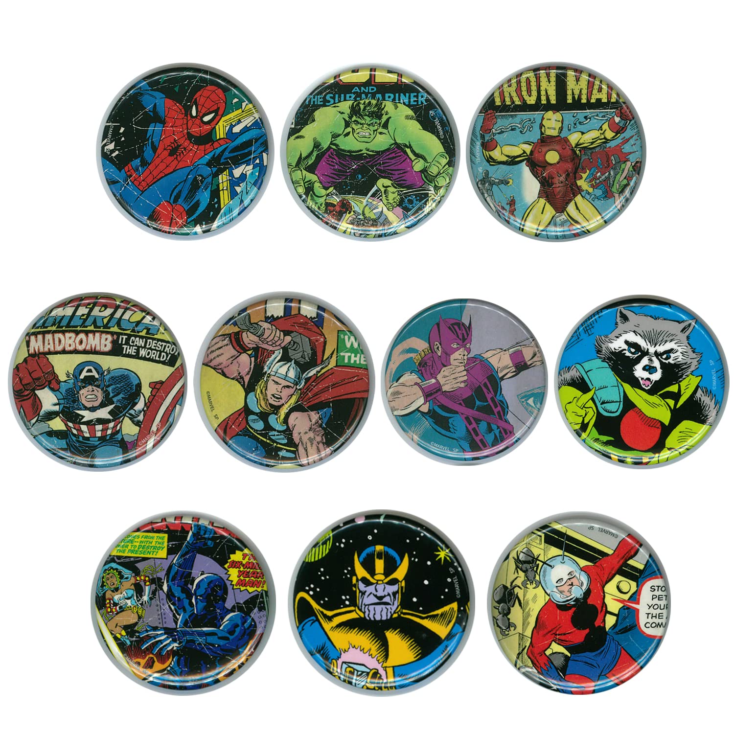 Amazon.co.jp: MARVEL マーベル ボックスセット 10種 缶バッジ : おもちゃ