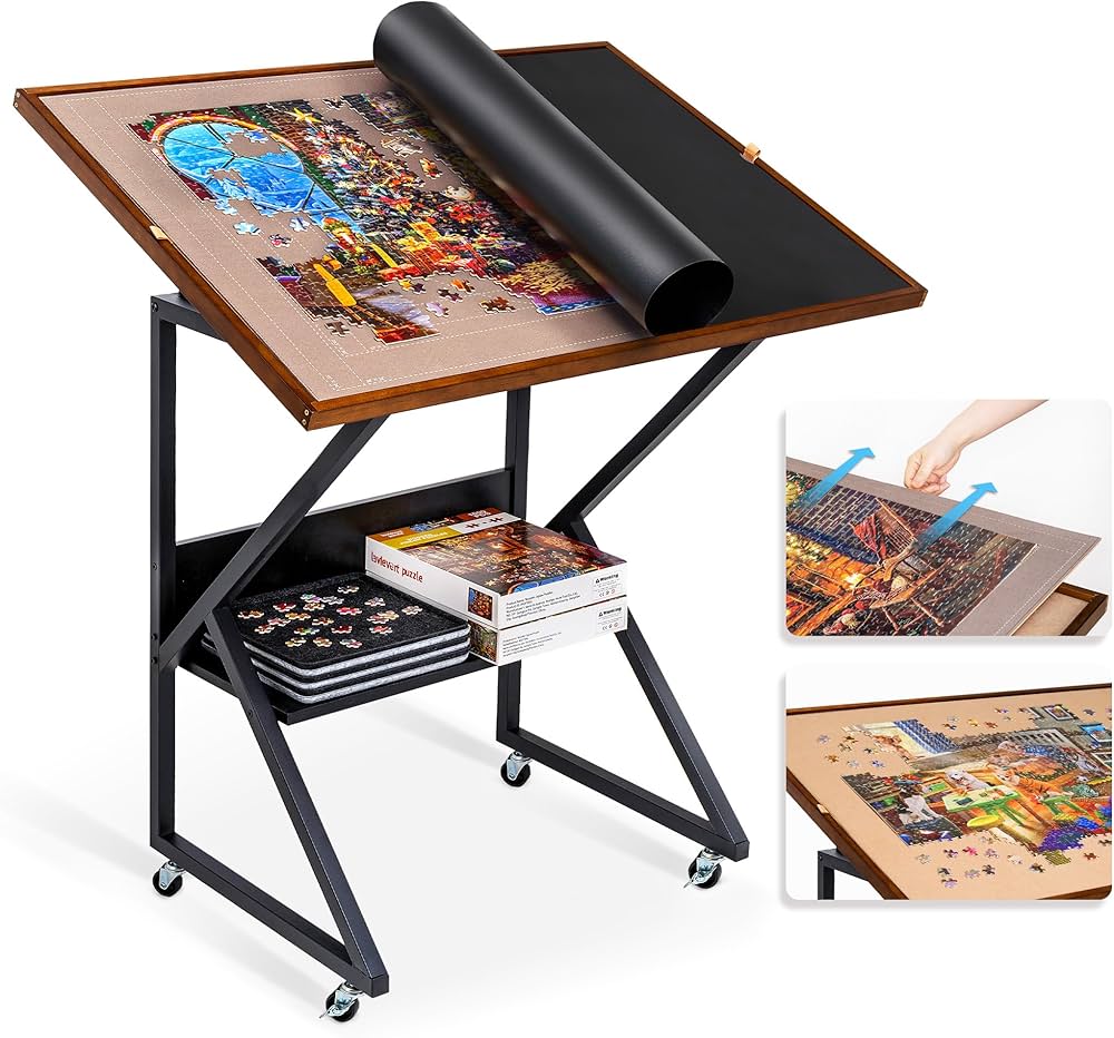 Lavievert Jigsaw Puzzle Table with Cover and Angle & Height
