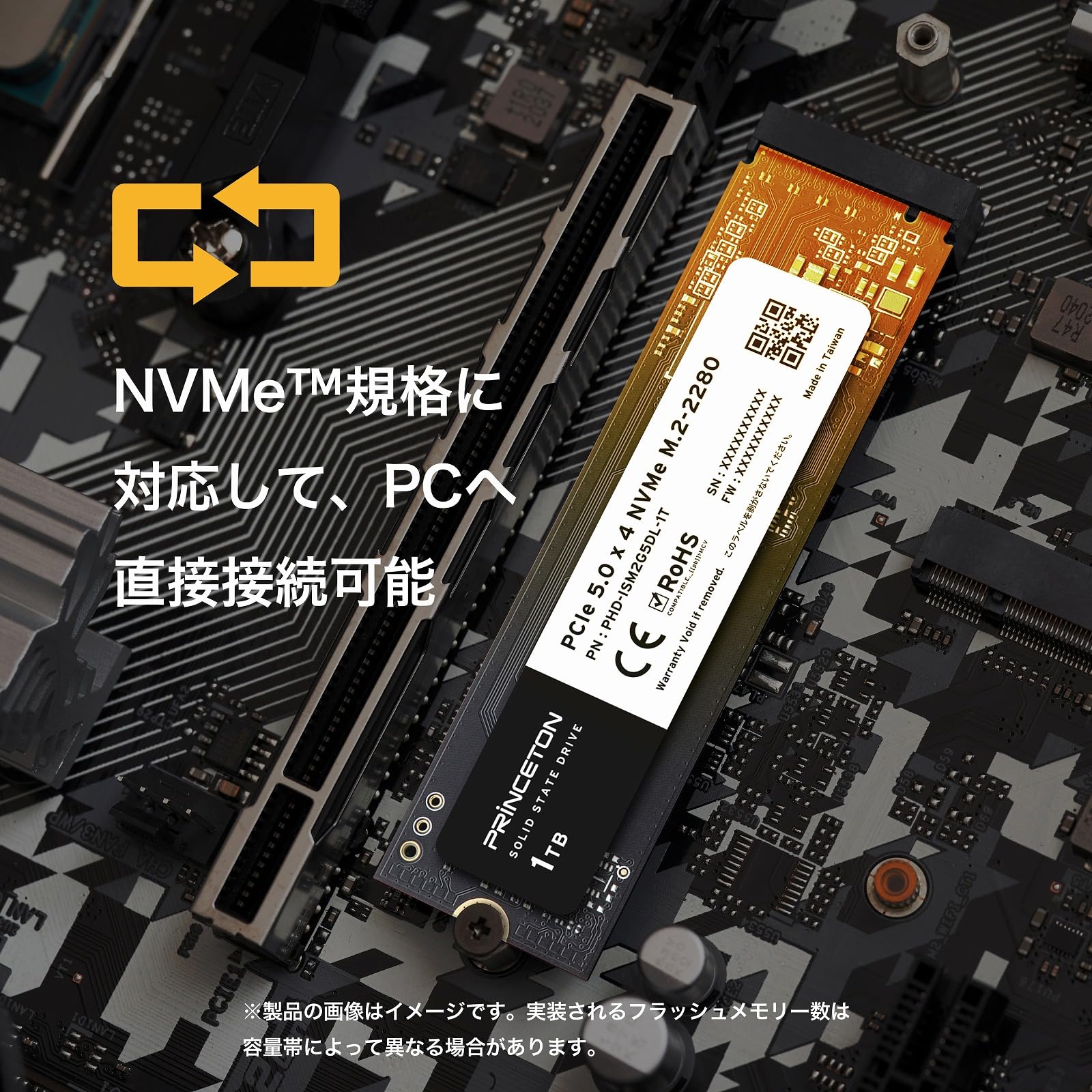 Amazon | プリンストン M.2 PCIe5.0x4 NVMe 対応 内蔵型SSD (1TB) PHD