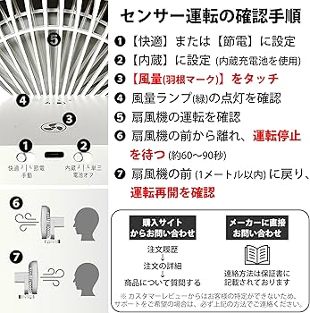 Amazon | 兼備生活 扇風機 壁掛け 人感センサー 充電式 フック トイレ