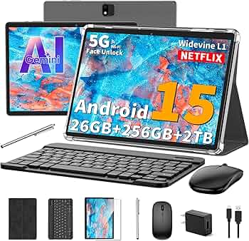 Amazon.com : 2025 Android 15 tablet with keyboard, 24GB+256GB+2TB
