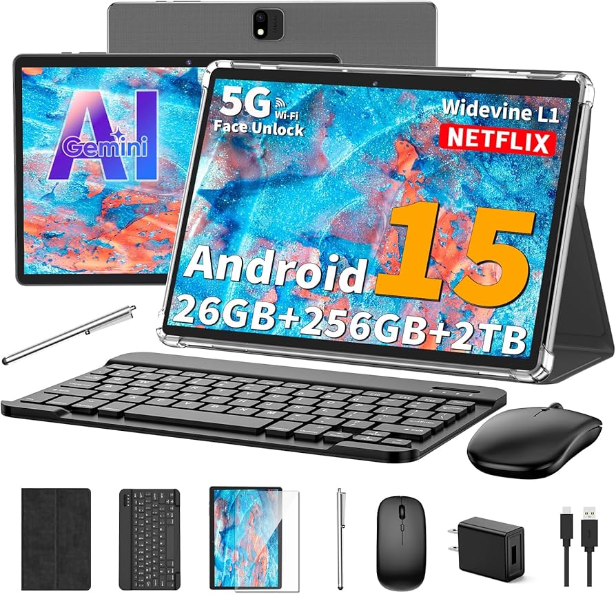 Amazon.com : 2025 Android 15 tablet with keyboard, 24GB+256GB+2TB