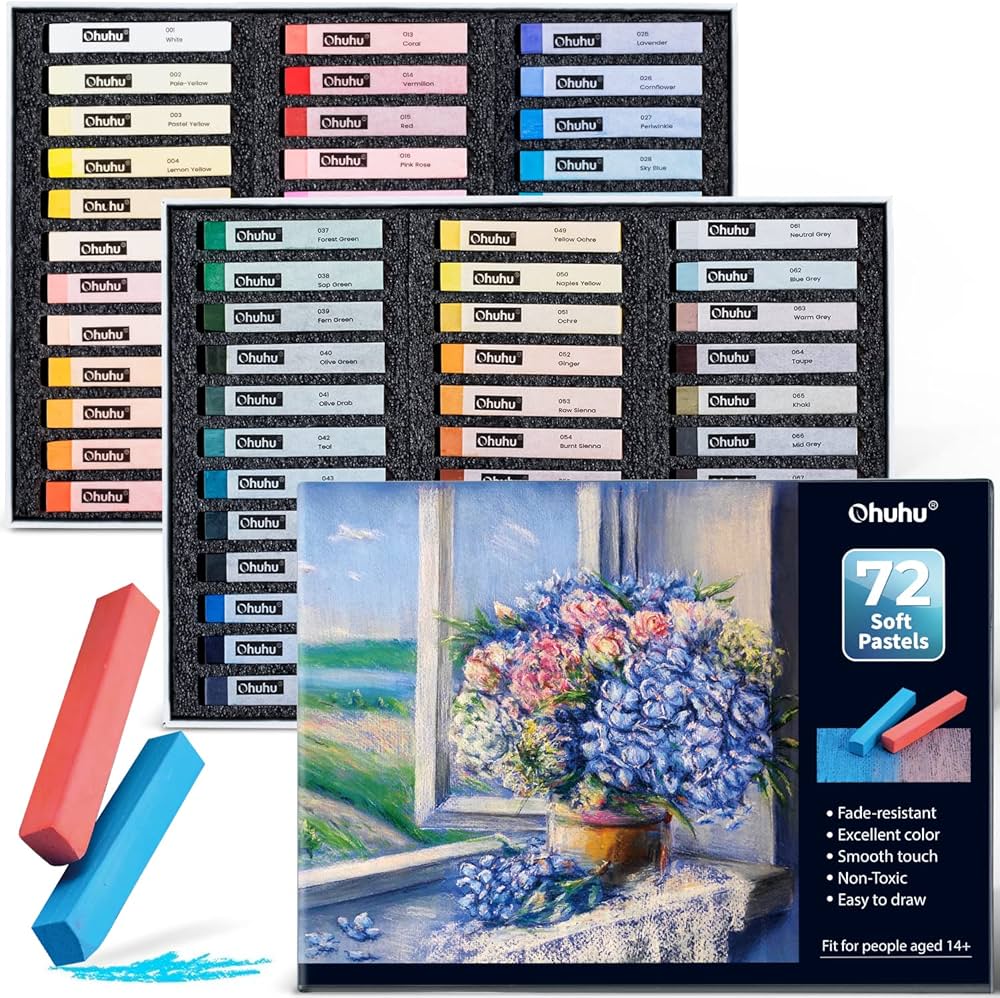 Amazon.co.jp: Ohuhu 72色 パステル 画材セット ソフトパステル