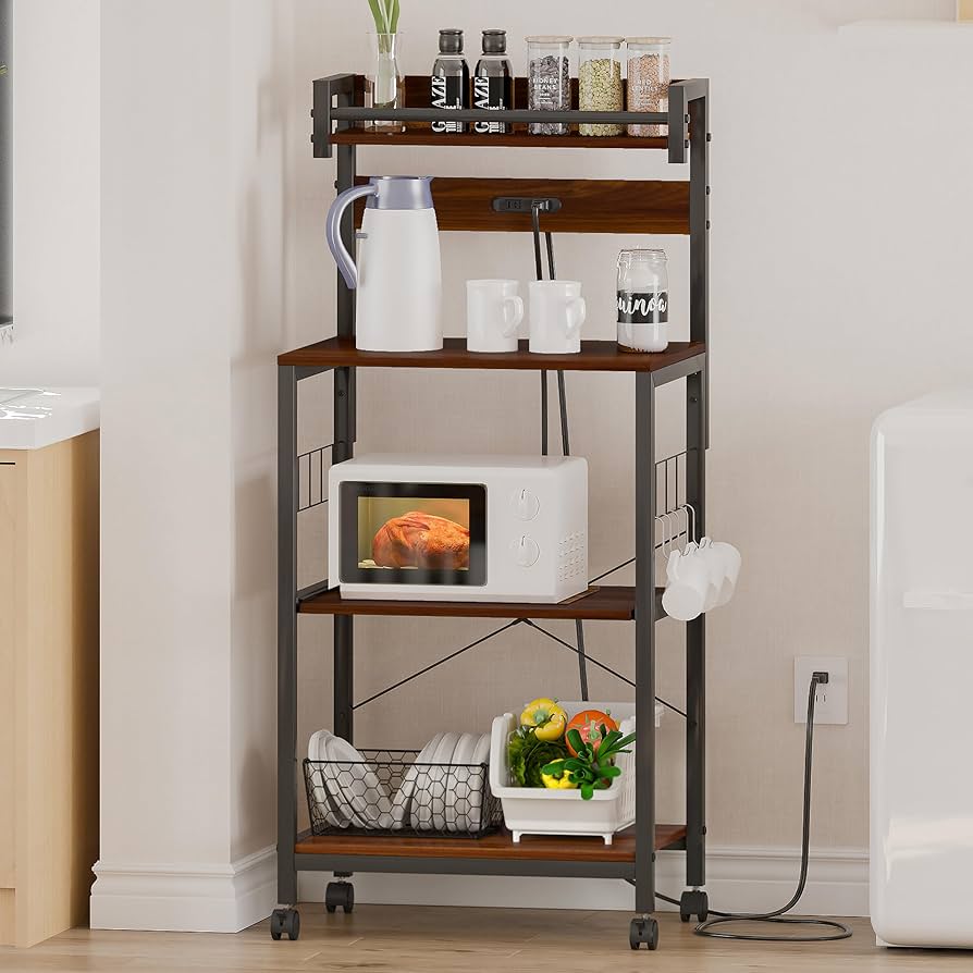 Amazon.co.jp: LunarLight キッチンベイカーラック 幅57×奥行39.2×高さ