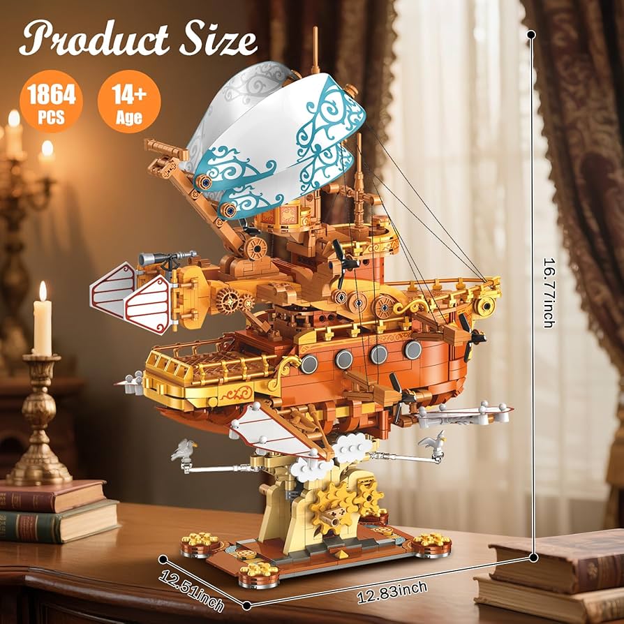 Amazon.com: Brihappen Pirate Ship Building Blocks Set for Adults