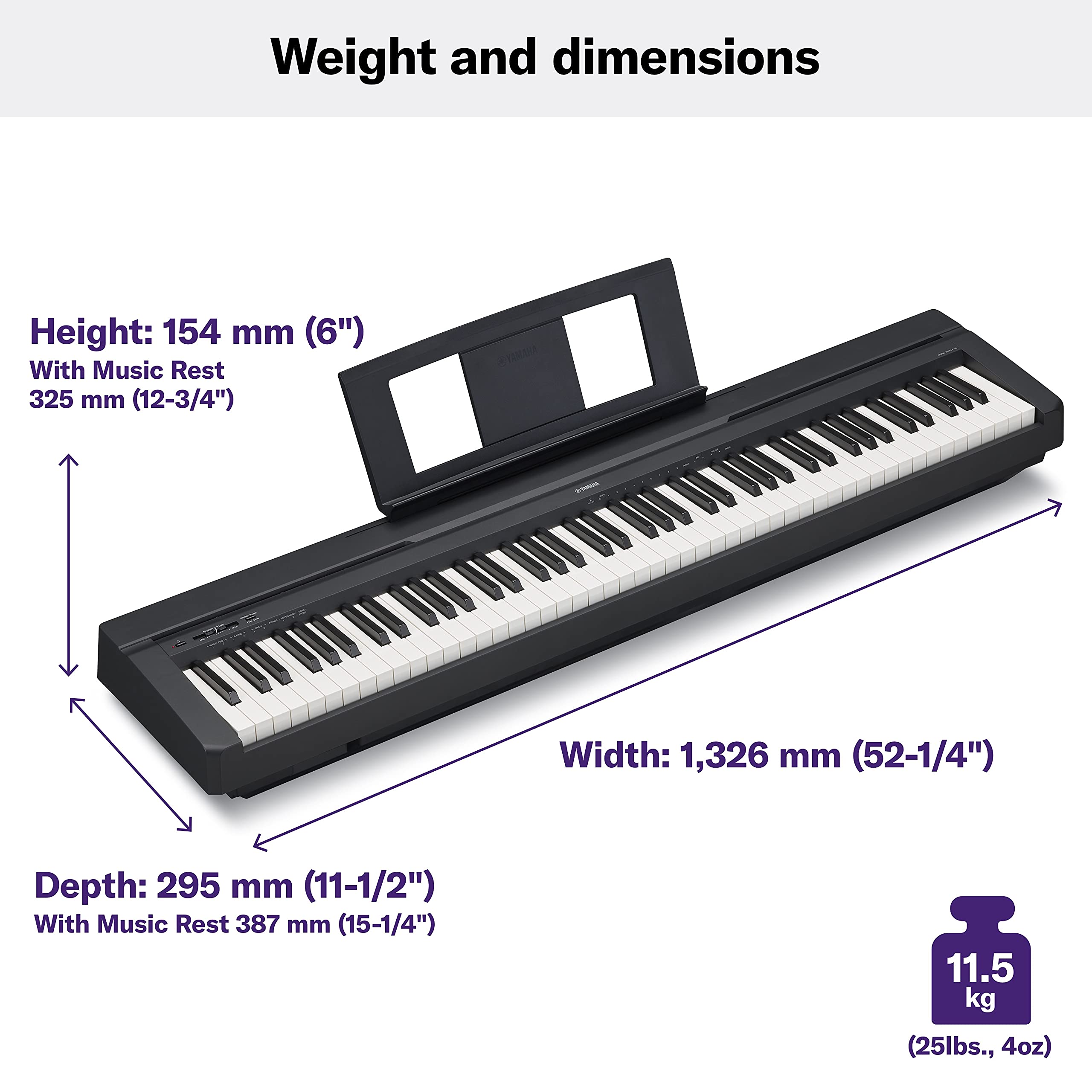 Amazon | Yamaha P45, 88-Key Weighted Action Digital Piano (P45B