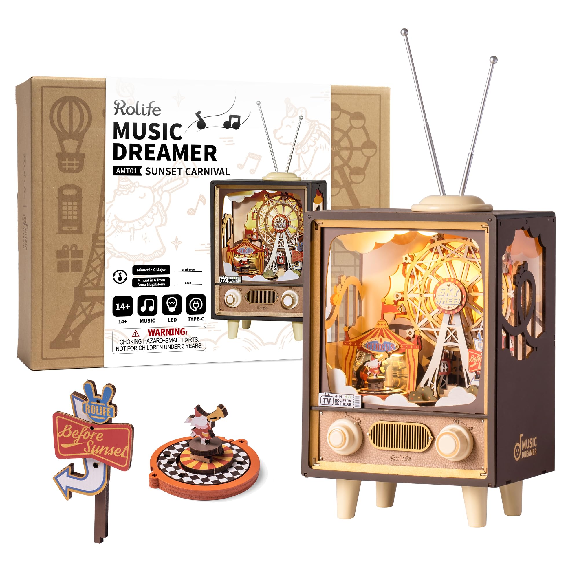 Amazon | Robotime 立体パズル 3d ウッド パズル 手作り ミニチュア