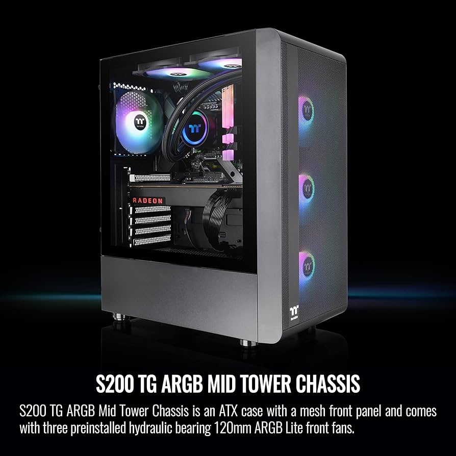 Amazon.co.jp: Thermaltake S200 TG ARGB ATX 強化ガラス ミッドタワー