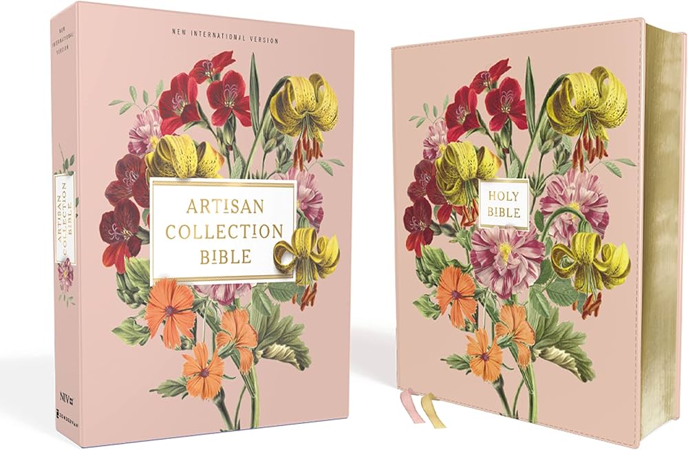 NIV, Artisan Collection Bible, Leathersoft, Blush Floral, Red