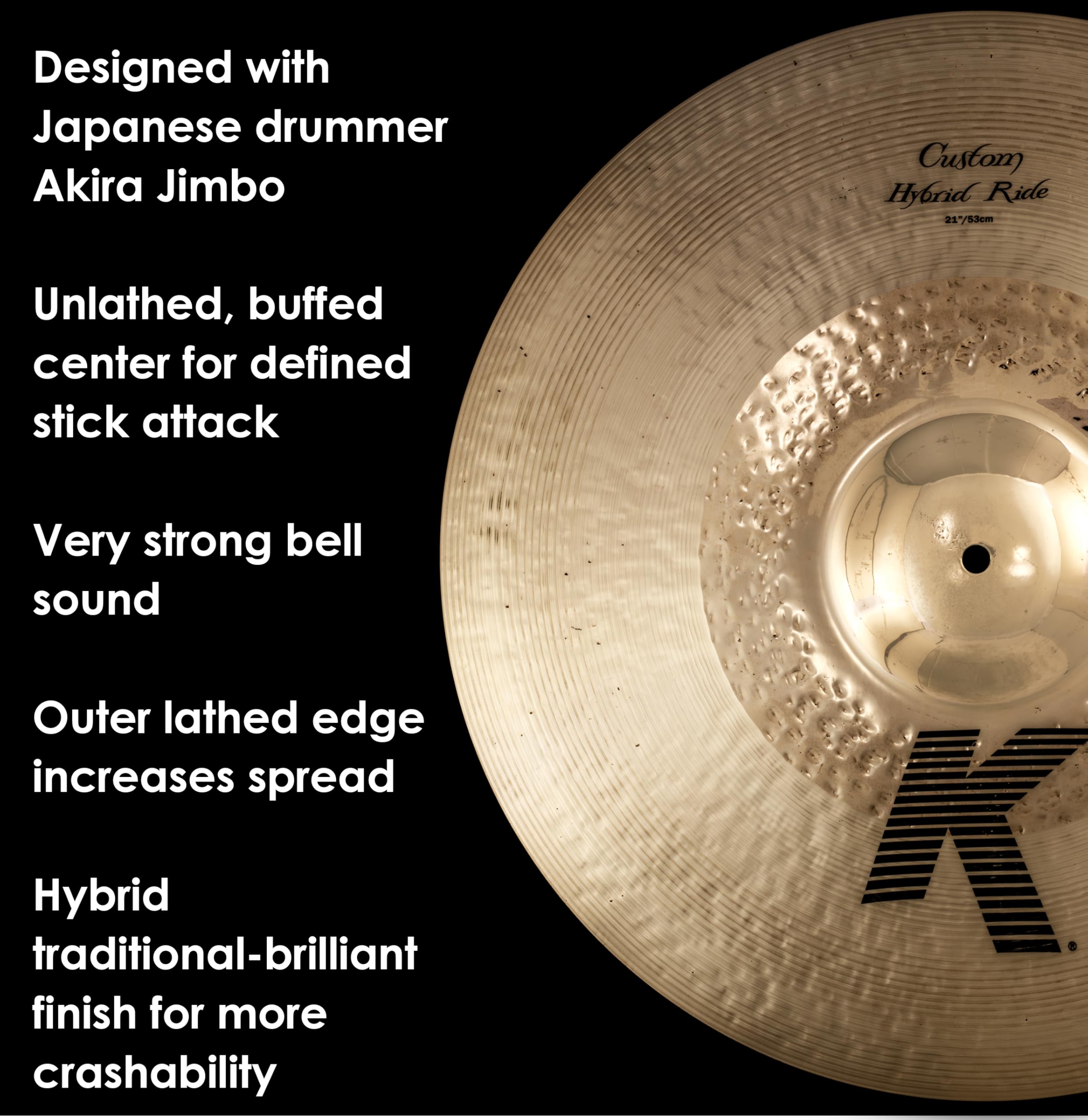 Amazon.com: Avedis Zildjian Company K Custom Hybrid Ride Cymbal