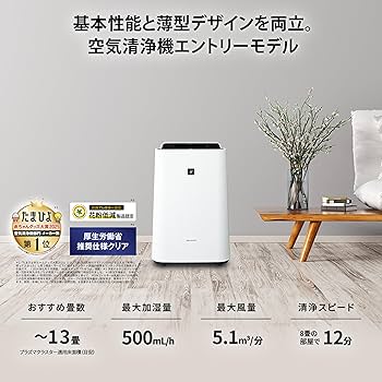 Amazon.co.jp: シャープ 加湿 空気清浄機 KC-S50-W プラズマクラスター
