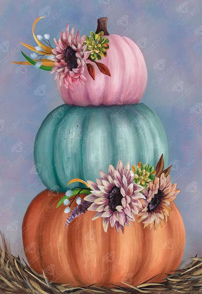 Amazon.com: DIAMOND ART CLUB Stacked Pumpkins with Sunflowers