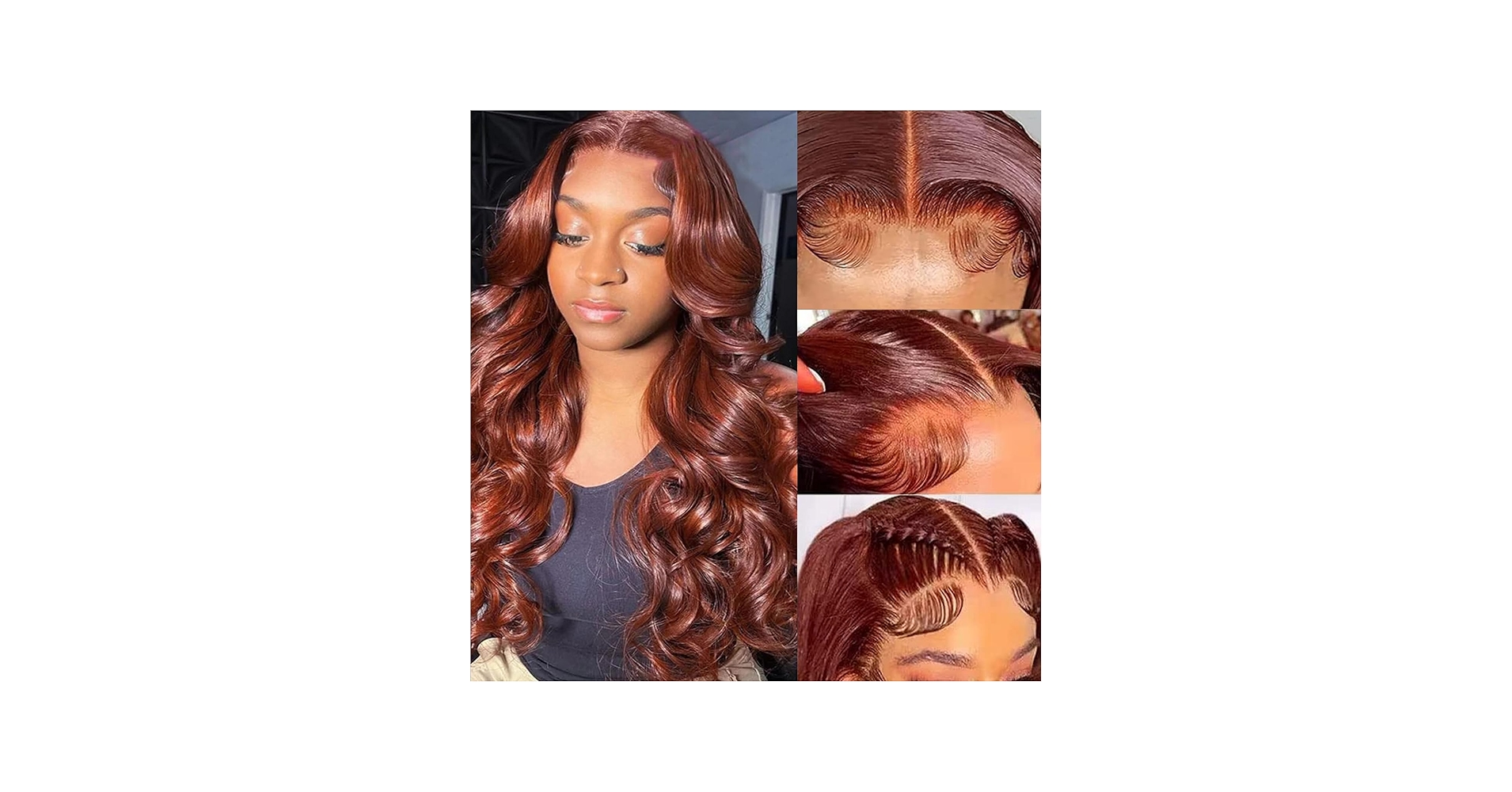 Amazon.com : SPOU 13x6 Reddish Brown Body Wave Lace Front Wigs