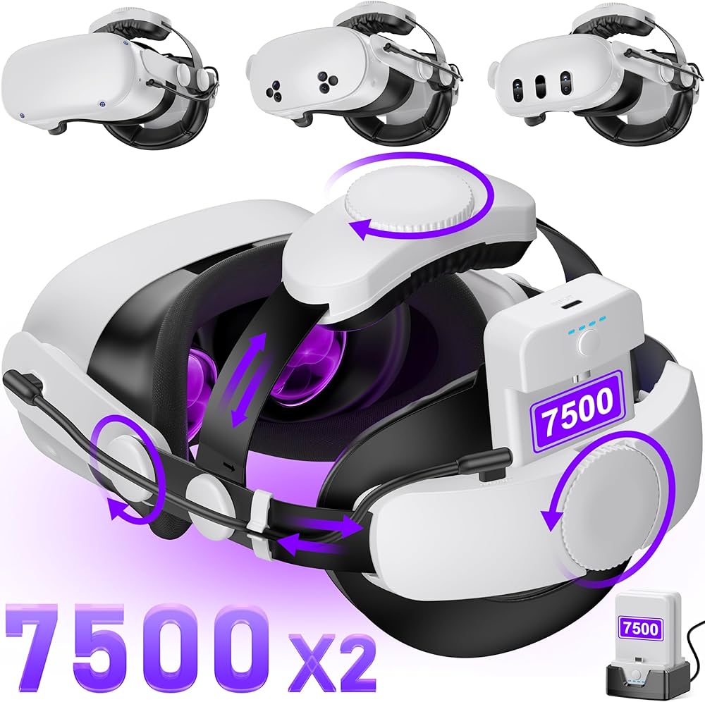 Amazon.com: Hot-Swappable Battery Head Strap for Quest 2/Quest 3