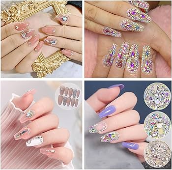 Amazon.co.jp: ラインストーン ネイルパーツ 約120個の小さなオーロラ