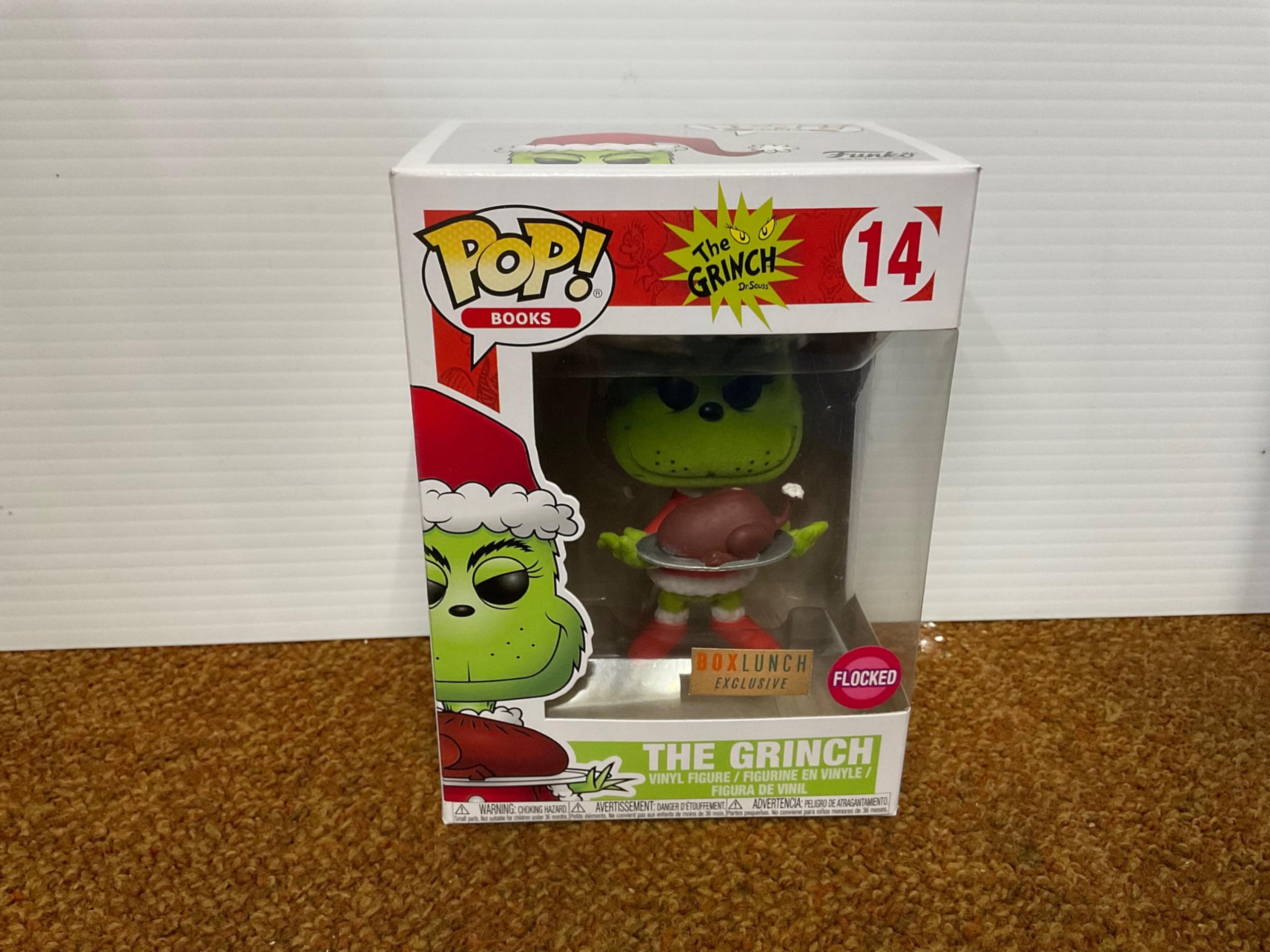 Funko The Grinch [Flocked] (BoxLunch Exclusive): Dr. Seuss x POP