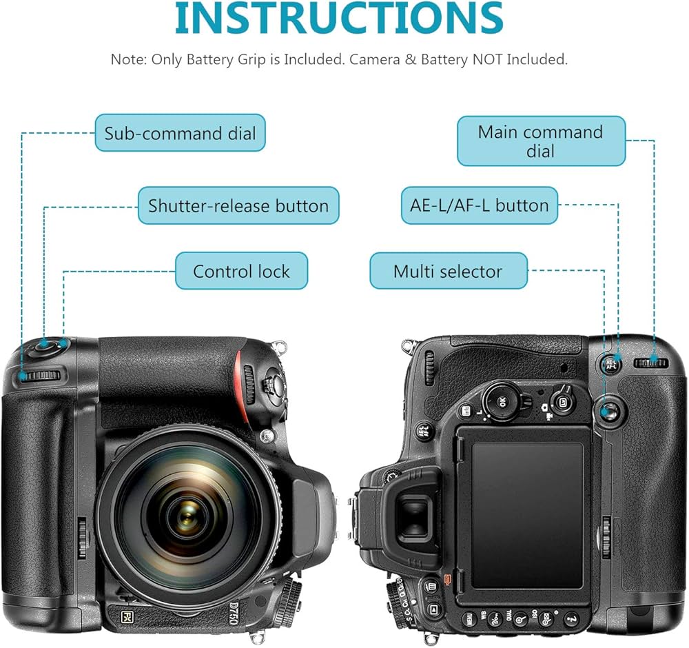 Amazon | NEEWER バッテリーグリップパック Nikon D750 DSLRカメラに