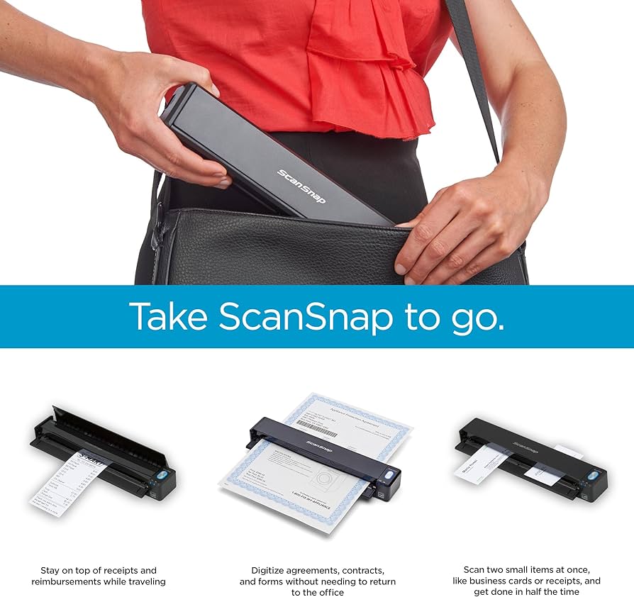 ScanSnap iX100 Wireless Mobile Portable Scanner for Mac or PC